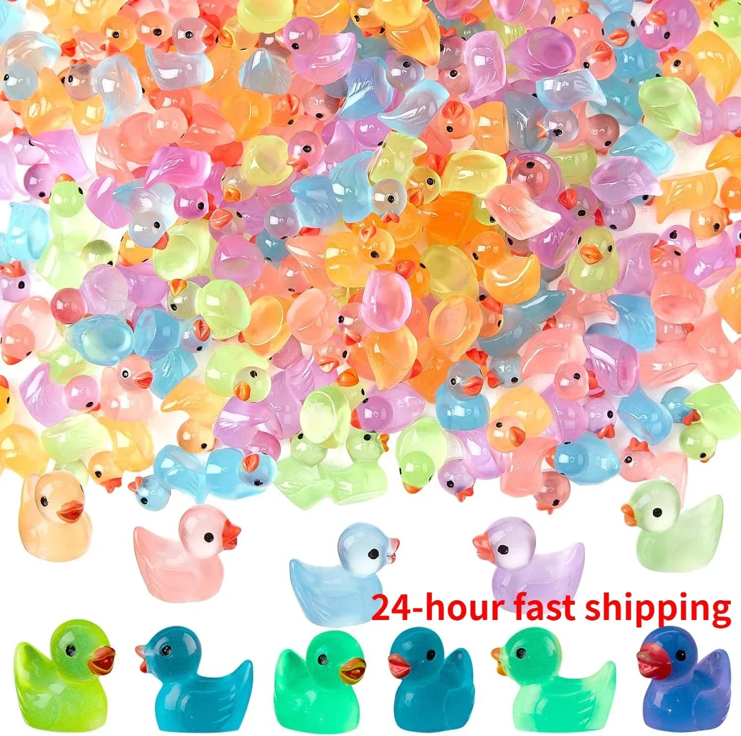 200/100/50pcs Luminous Mini ducks